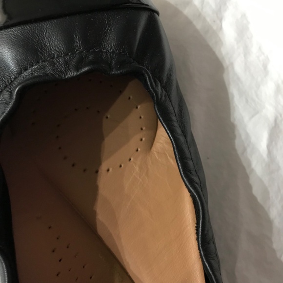 Clarks Leather Rena Jazz Flat Shoes Black Women's Size 8.5 W Contour Cushion - Picture 4 of 9